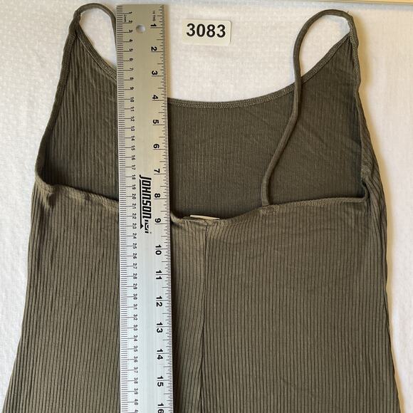 H&M Women Midi Dress M Olive Tank Dress Sleeveless Stretchy - Picture 6 of 8